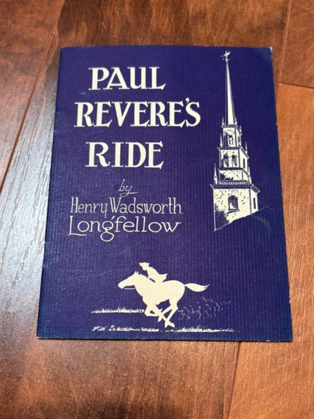 Vintage paperback of Paul Revere's Ride by Henry Wadsworth Longfellow,